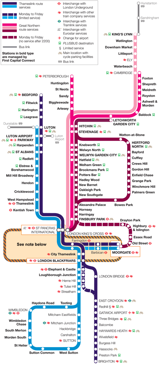 Thameslink train / rail maps